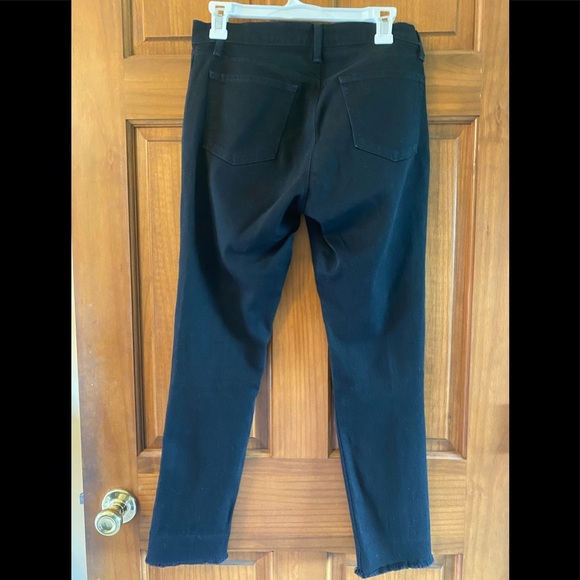 J Brand Women’s Distressed Black Skinny Jeans Raw Hems Stretch Denim - Picture 3 of 10